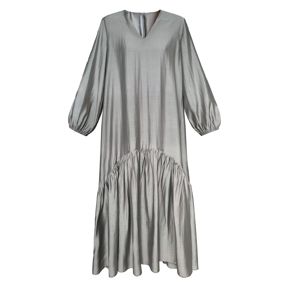 French-Inspired Ruffle Hem Maxi Dress(MS549)