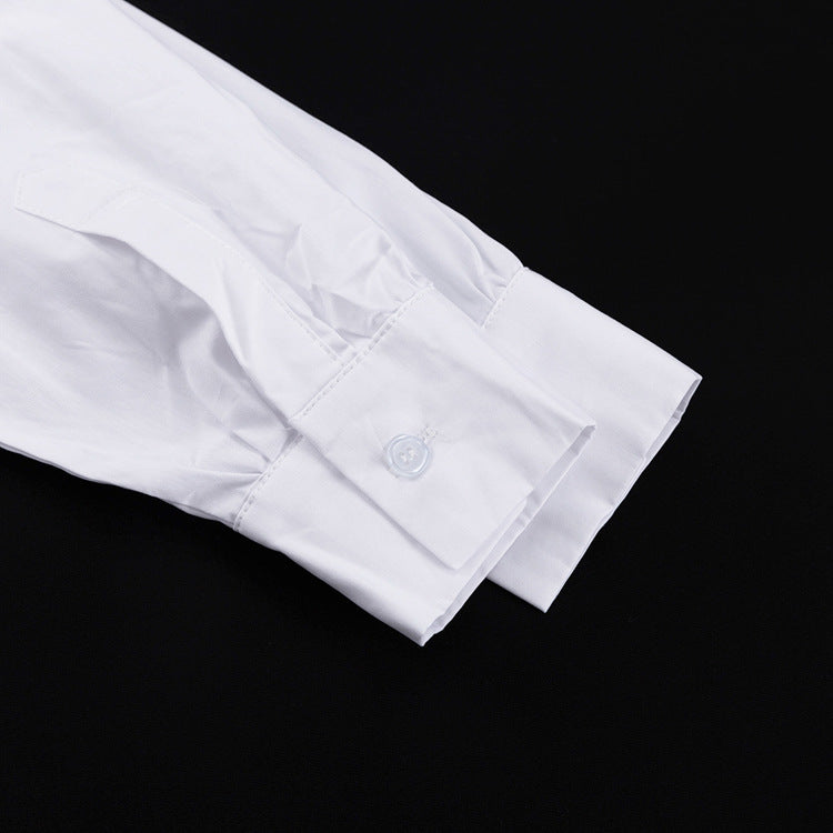 Pleated White Shirt Maxi Dress(MS548)