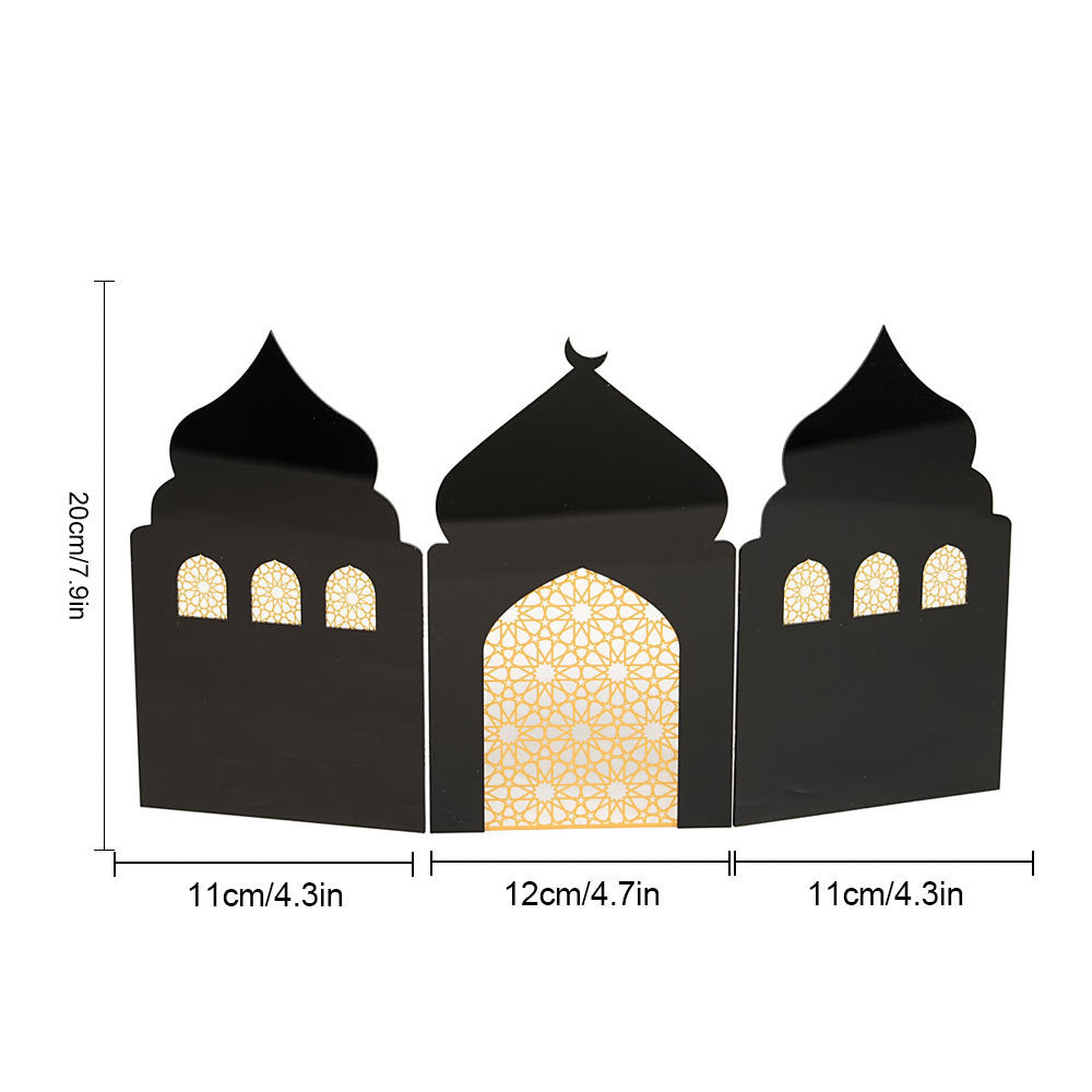 Islamic Acrylic Folding Screen Hollow Pattern Desktop Decor (MAC402)