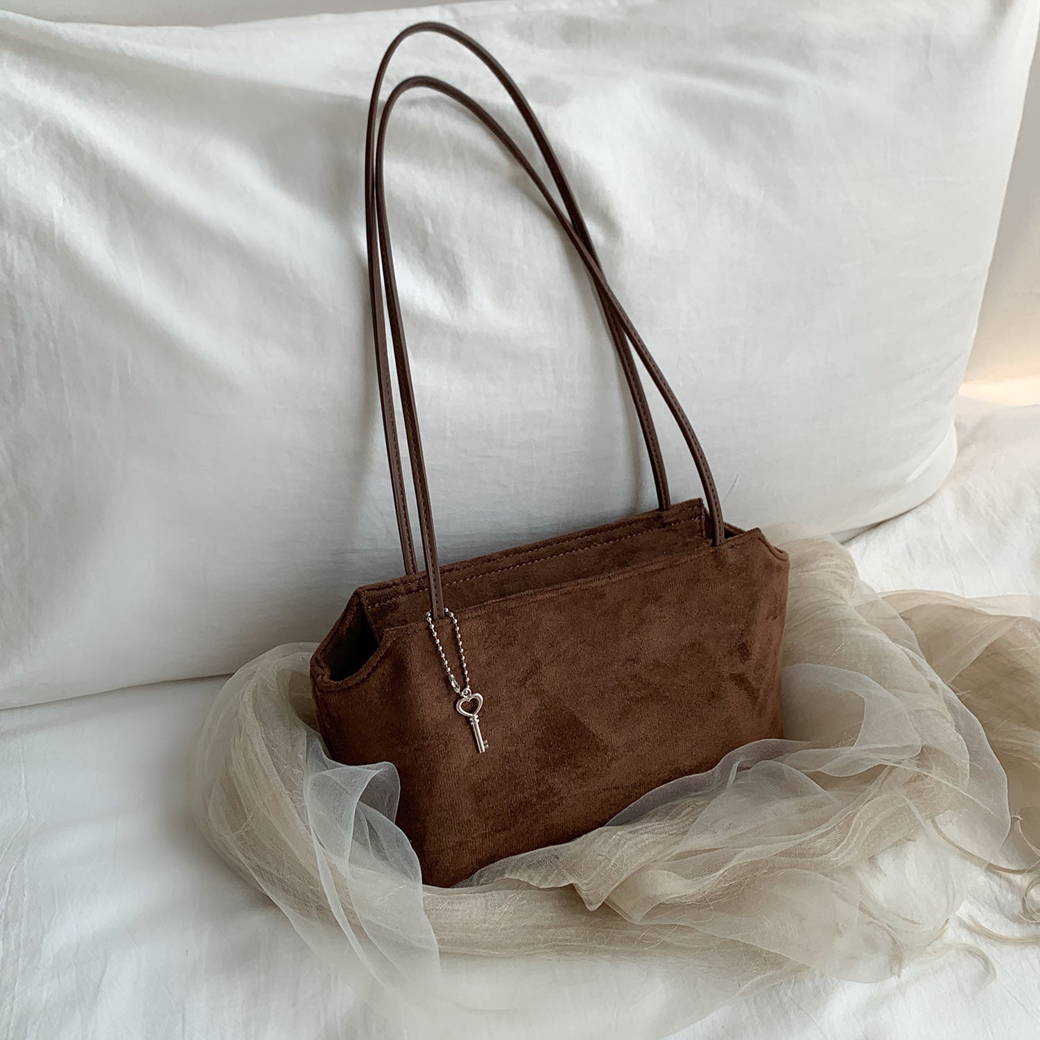 Wildleder-Optik Petite Schultertasche (MAC475)
