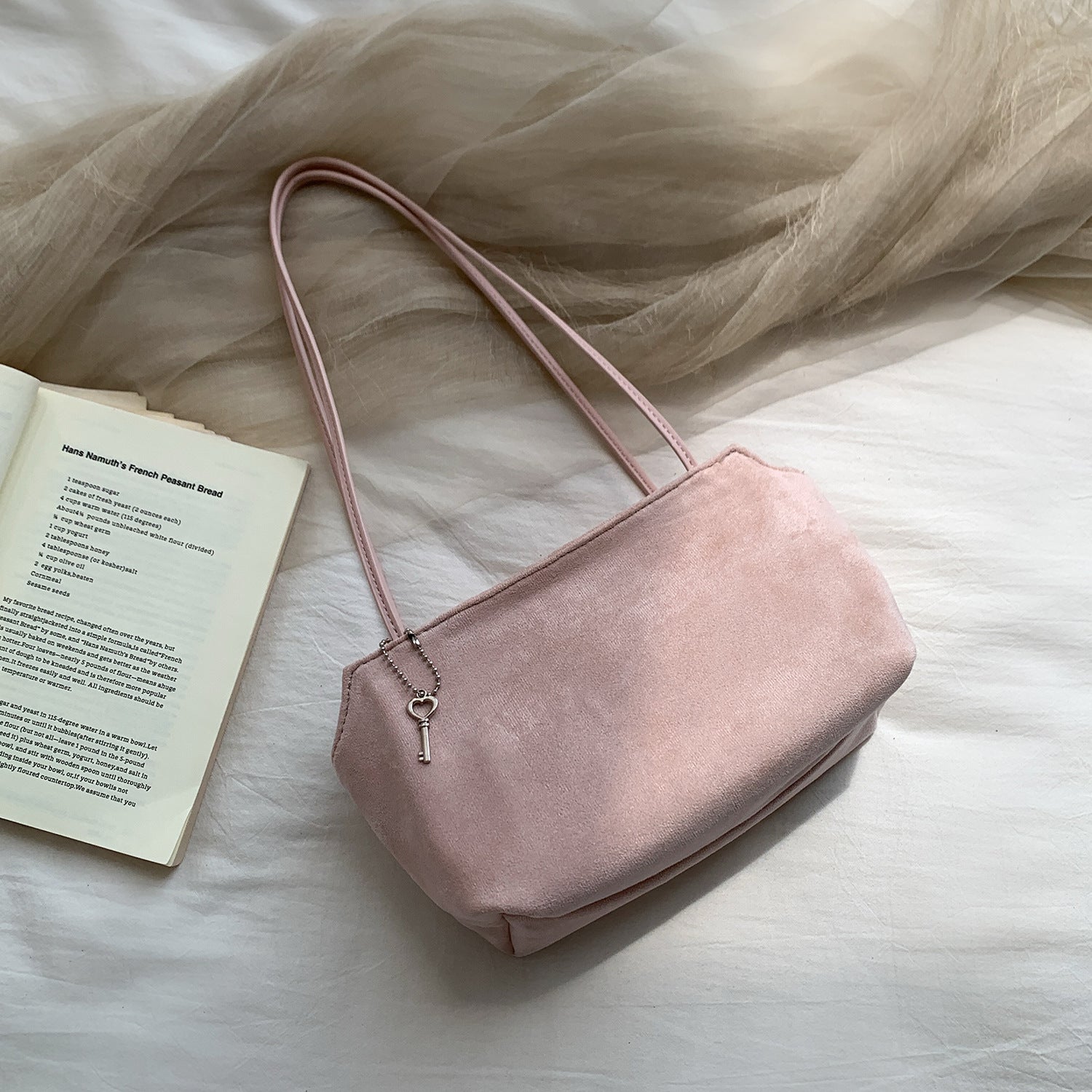 Wildleder-Optik Petite Schultertasche (MAC475)
