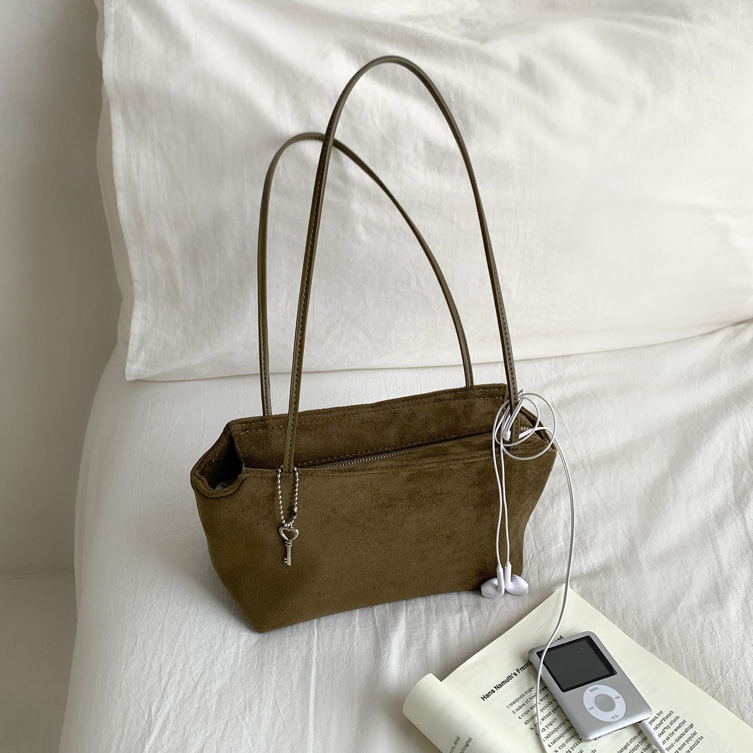 Wildleder-Optik Petite Schultertasche (MAC475)