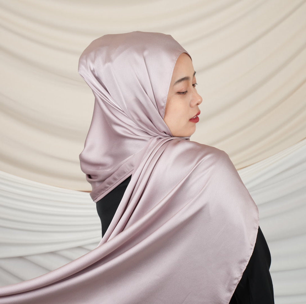 Versatile Headscarf Satin Solid Color Hijab (MH168)
