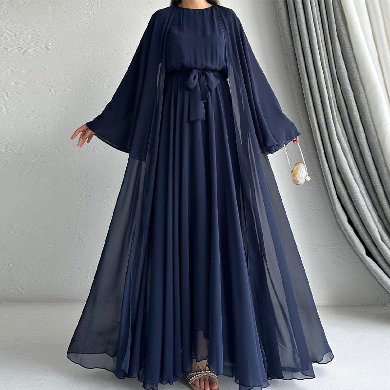 Modest Luxury Mesh Fabric A-Line Abaya(MOA232)