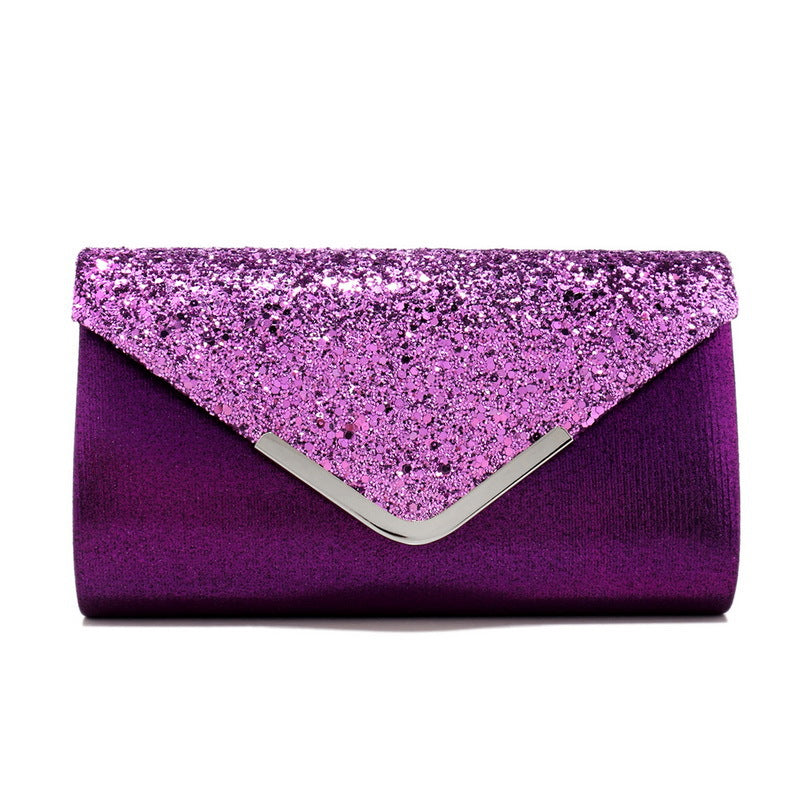 Classic Glitter Envelope Evening Clutch Bag - Sparkling Party Handbag & Crossbody Purse for Weddings & Proms（MAC495）
