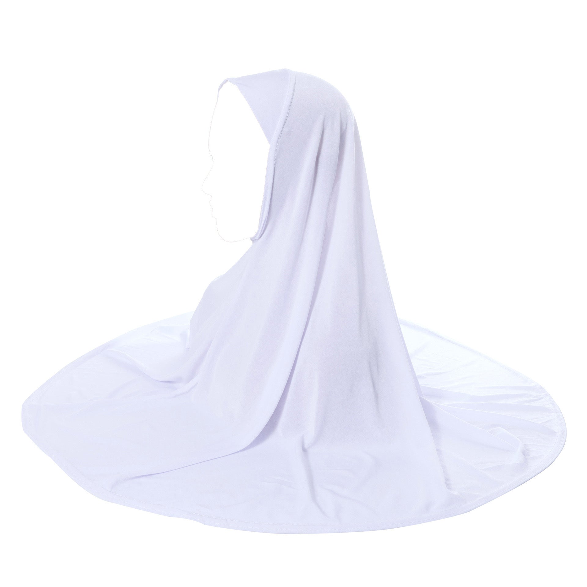 Crystal Linen Round Edge Khimar Hijab(MK028)
