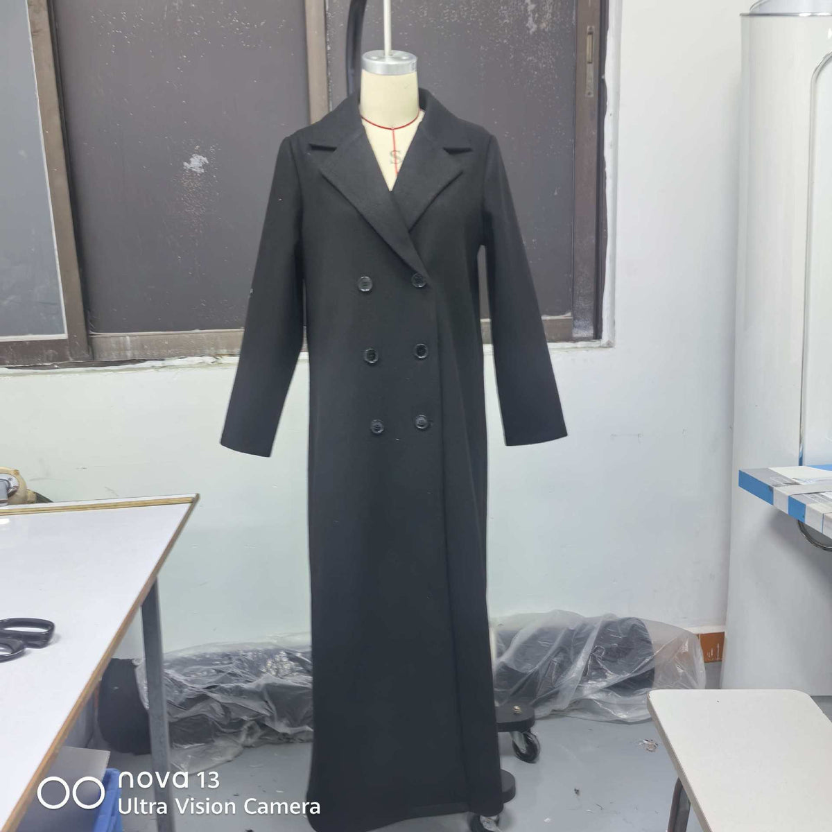 Solid Colour Double-Breasted Maxi Coat(MS551)