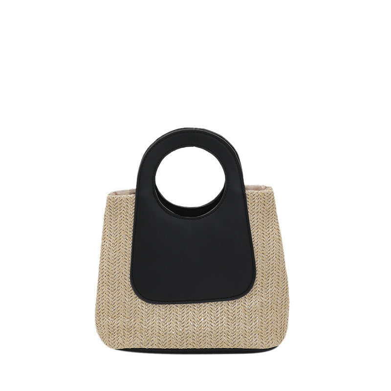 Summer Contrast Woven Top-Handle Bag (MAC467)