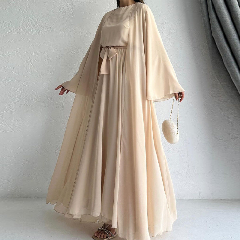 Modest Luxury Mesh Fabric A-Line Abaya(MOA232)