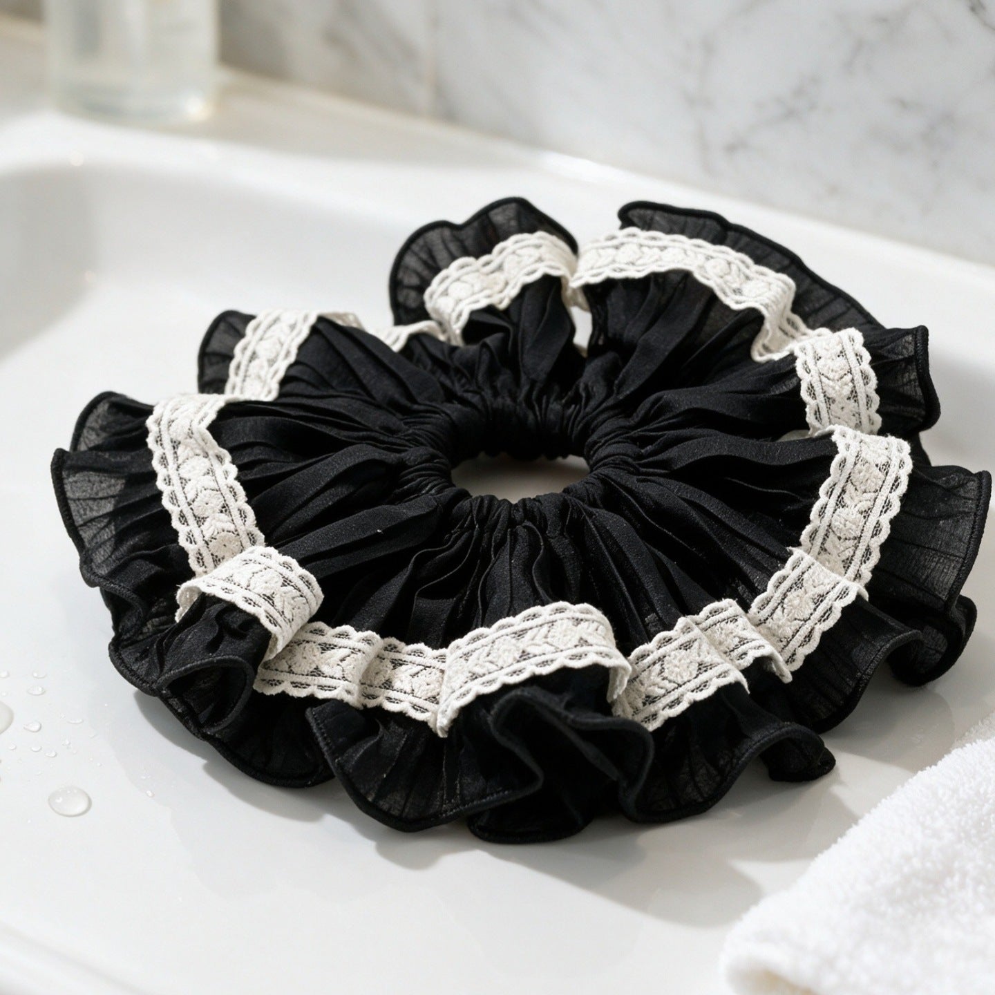 Oversized Ruffled Scrunchie Hair Tie（MAC455）