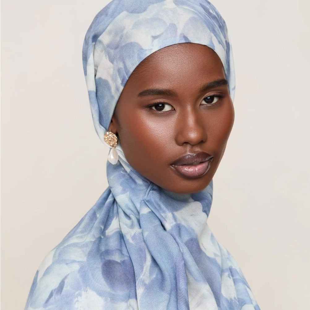 Blossom Watercolor Hijab‌ Versatile Soft Headscarf (MH163)