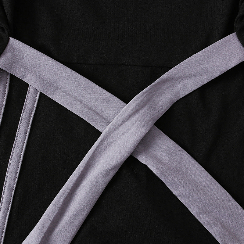 Girls Dress & Hijab Set with Contrast Trim(MKG025)