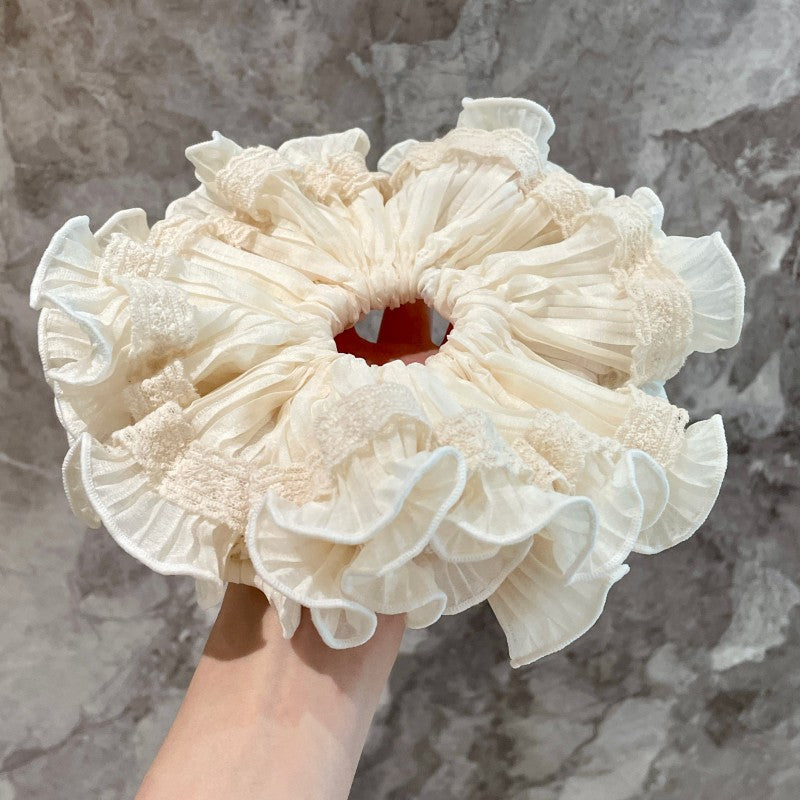 Oversized Ruffled Scrunchie Hair Tie（MAC455）