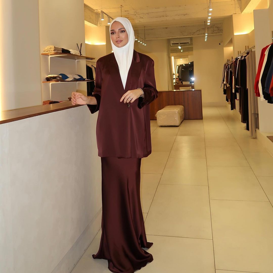 Elegant Satin Blazer & Skirt Set | Professional Two-Piece Suit - Luxurious Office Wear(MS129)