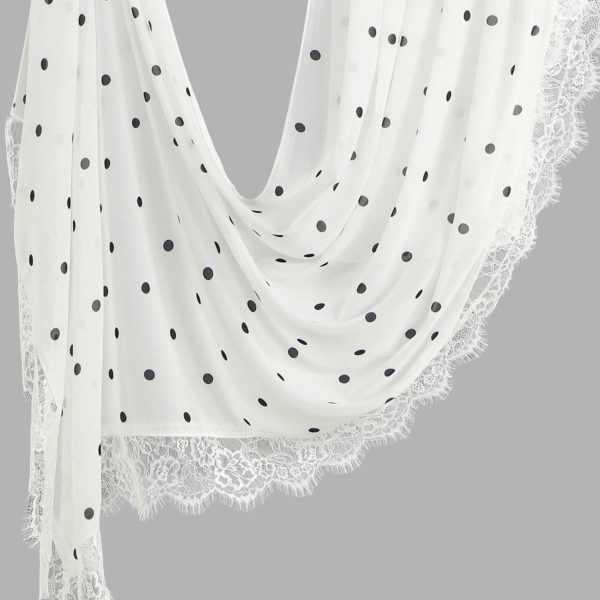 Foulard Hijab à Dentelle Pois (MH252)