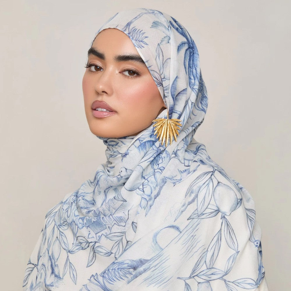 Versatile Watercolor Print Headscarf Soft Breathable Hijab (MH165)