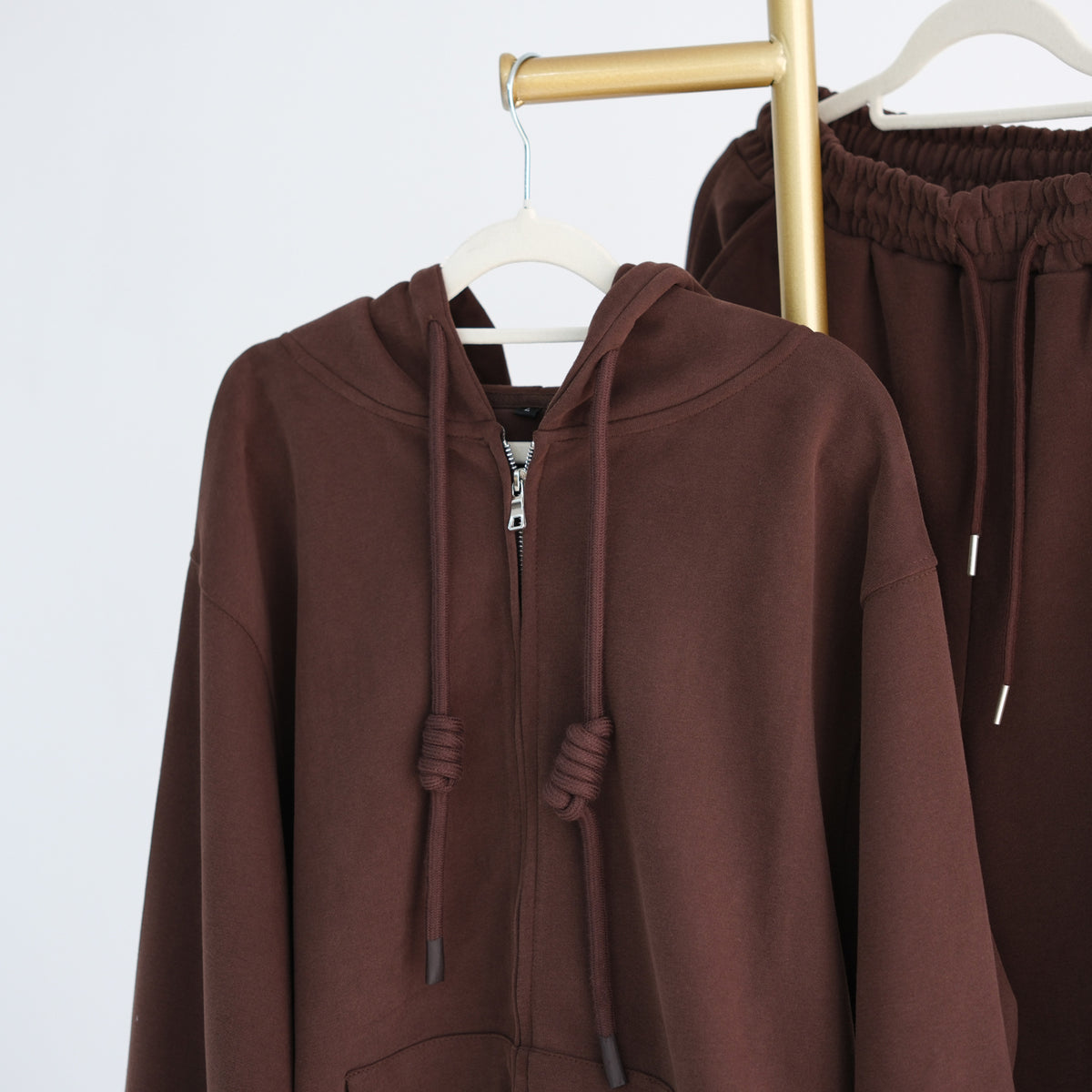 Ensemble Zip-Up Hoodie & Pantalon Jambes Larges | Tenue Athleisure Casual Modeste Deux-Pièces (MS595)