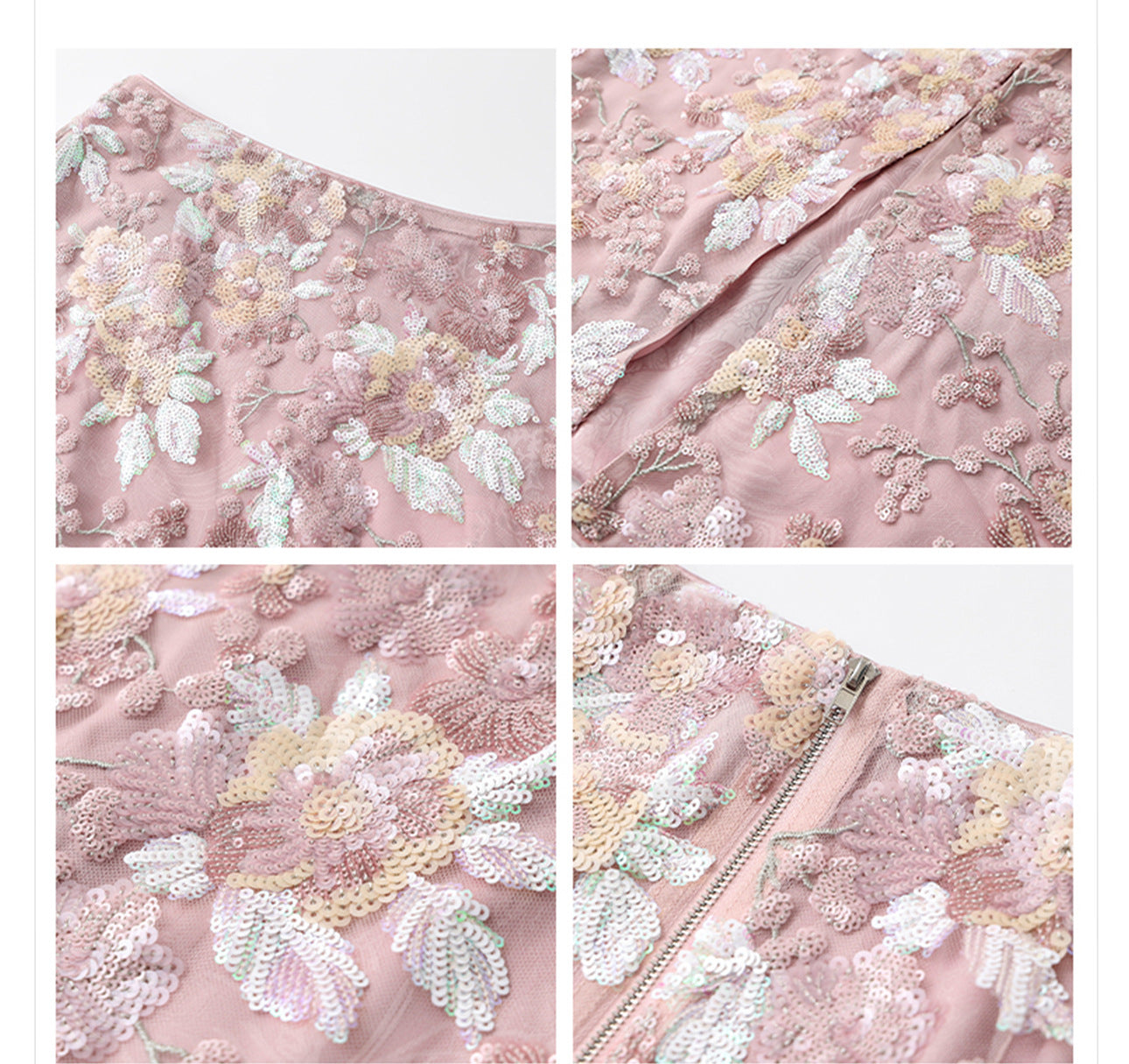 Luxury Embroidered Floral Jacket & Skirt Set(MS307)