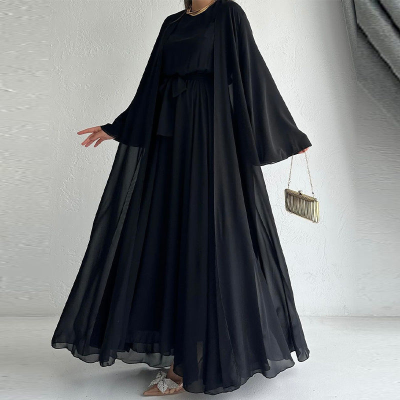 Modest Luxury Mesh Fabric A-Line Abaya(MOA232)