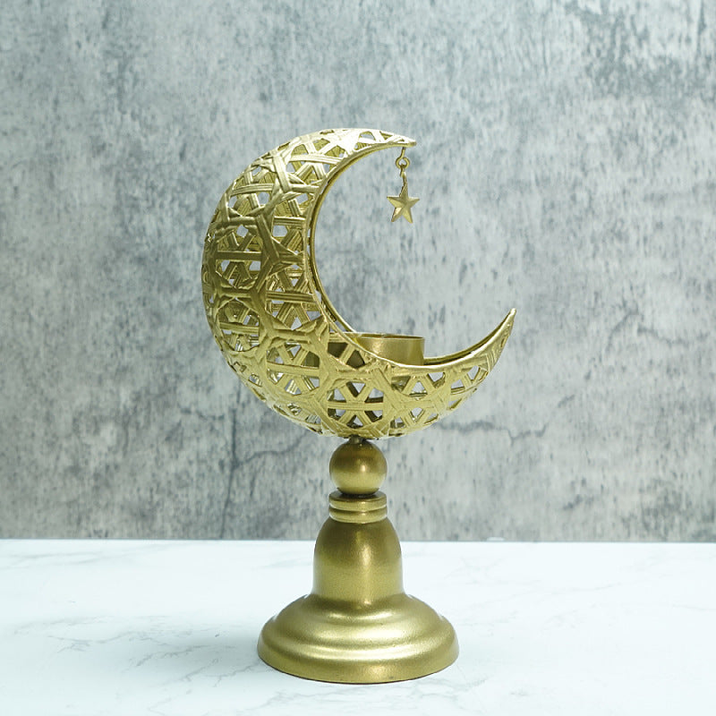 Hollow Moon Candle Holder Ramadan Decorative Accent (MAC379)