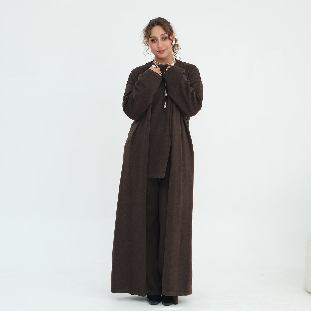 Solid Knit Top & Pants Set(MOA350)