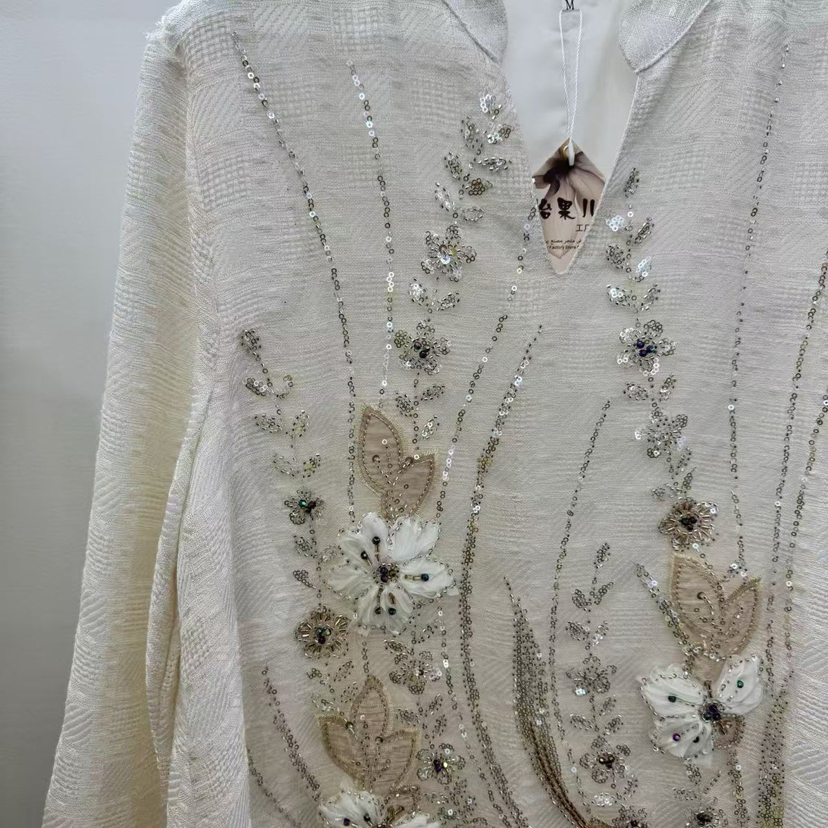 Luxury Embroidered Beaded Abaya | 3D Floral Sequin Evening Gown(MA477)