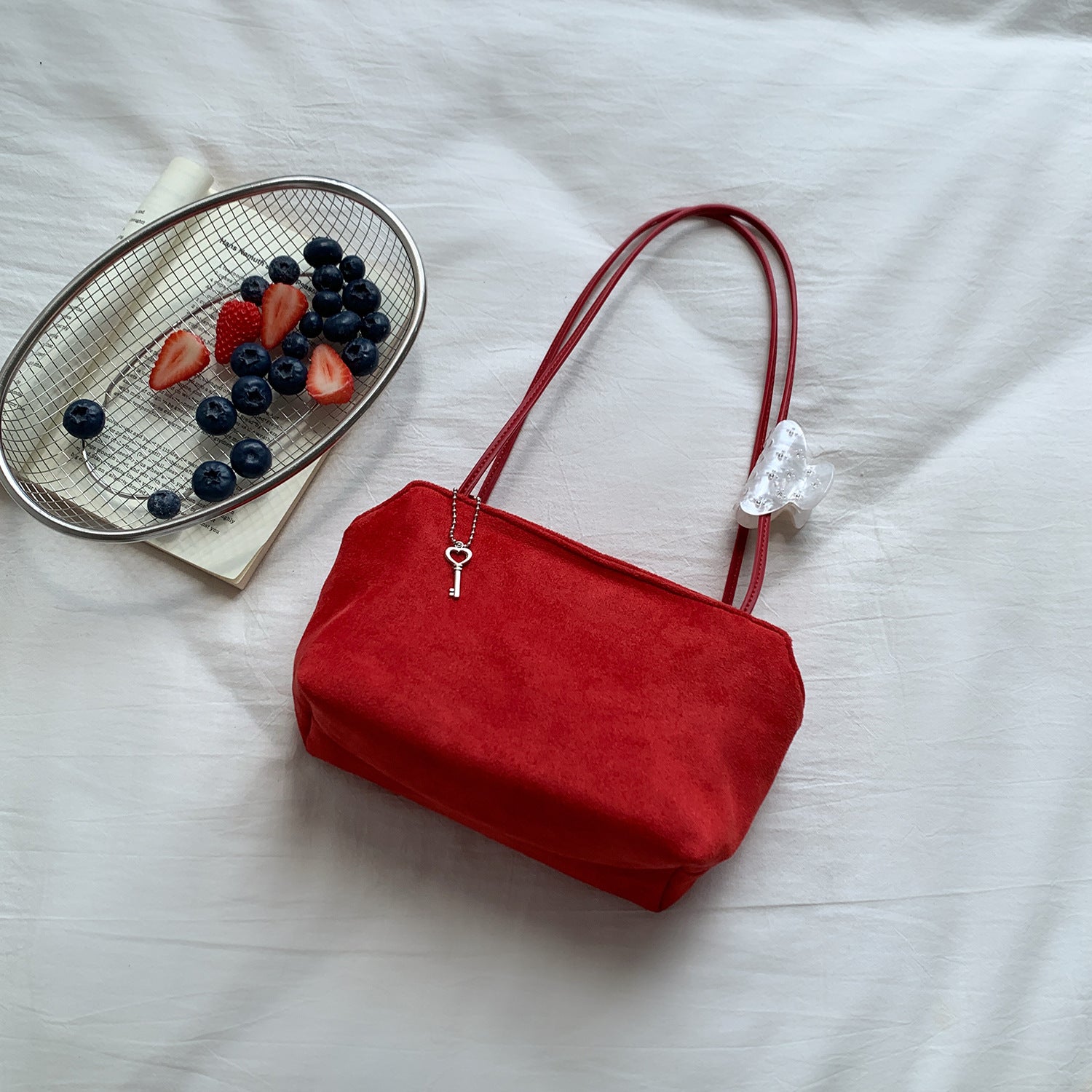Wildleder-Optik Petite Schultertasche (MAC475)