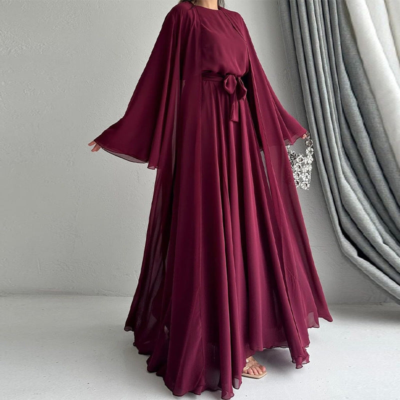 Modest Luxury Mesh Fabric A-Line Abaya(MOA232)