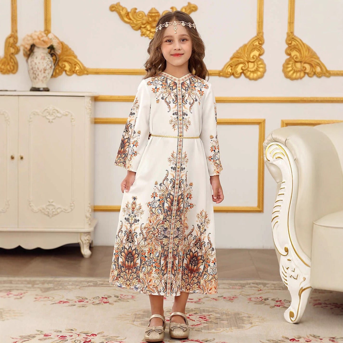 Elegant Kids Formal Kaftan Kid Abaya(MKG017)