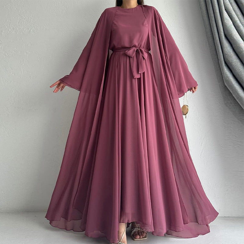 Modest Luxury Mesh Fabric A-Line Abaya(MOA232)