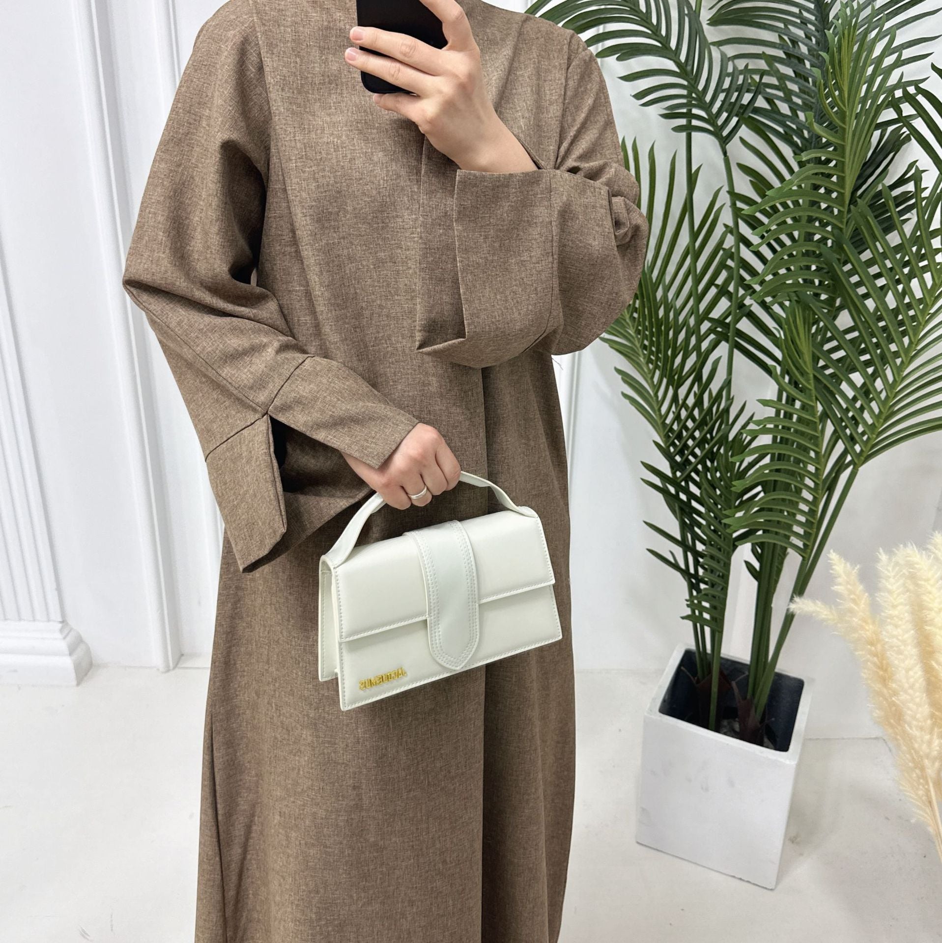 MA104 Elegant Loose Abaya with Pockets