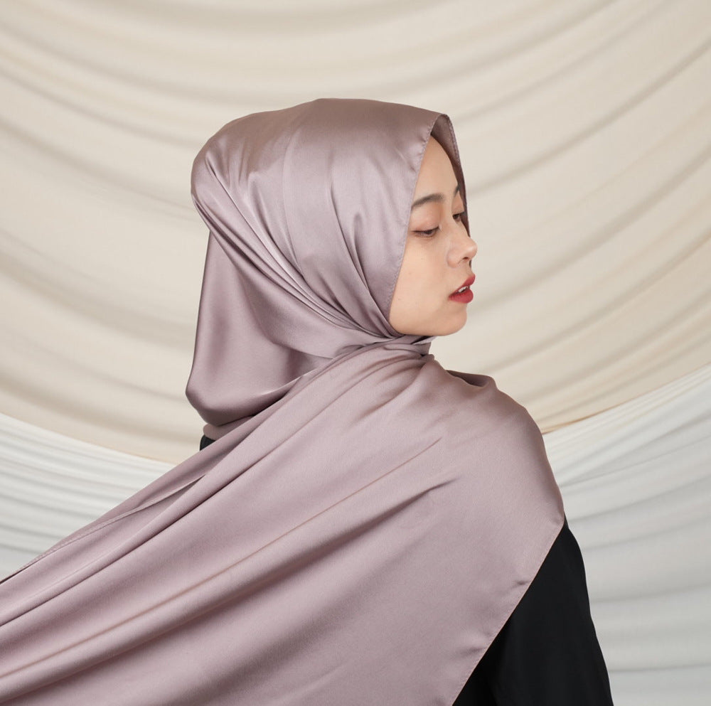 Versatile Headscarf Satin Solid Color Hijab (MH168)