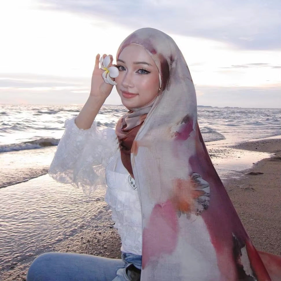 Versatile Watercolor Print Headscarf Hijab Collection (MH166)