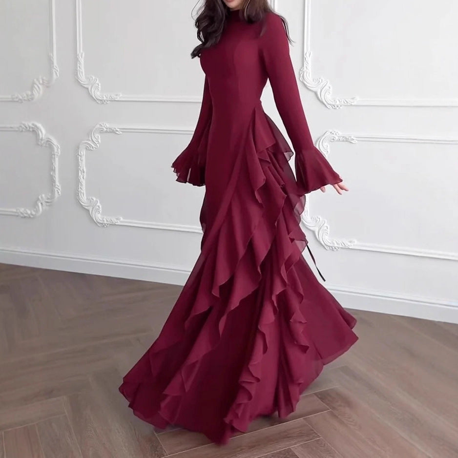 Ruffle Dress with Bell Sleeves(MS295)