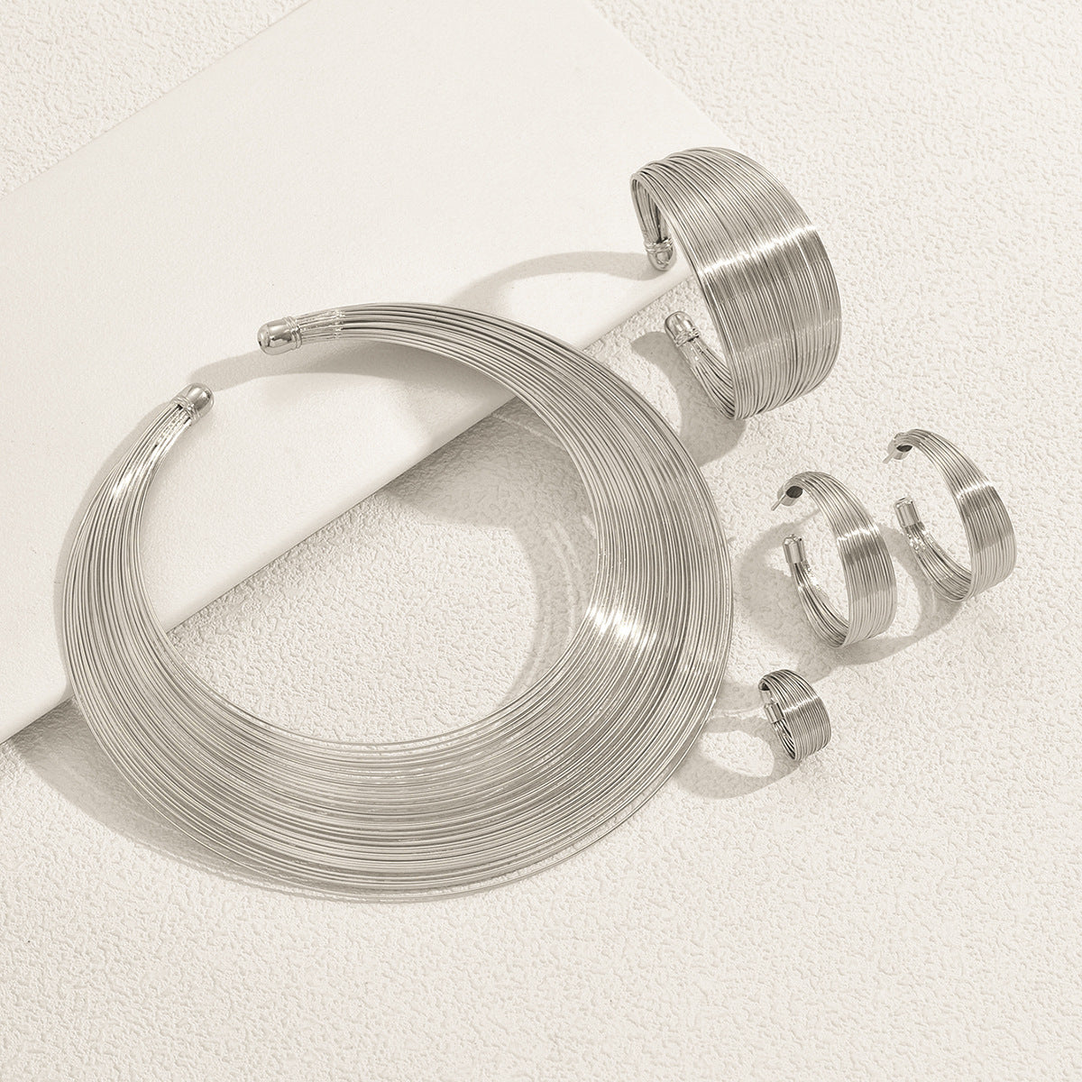 Geometric Multi-Layer Metal Jewelry Set (MAC417)