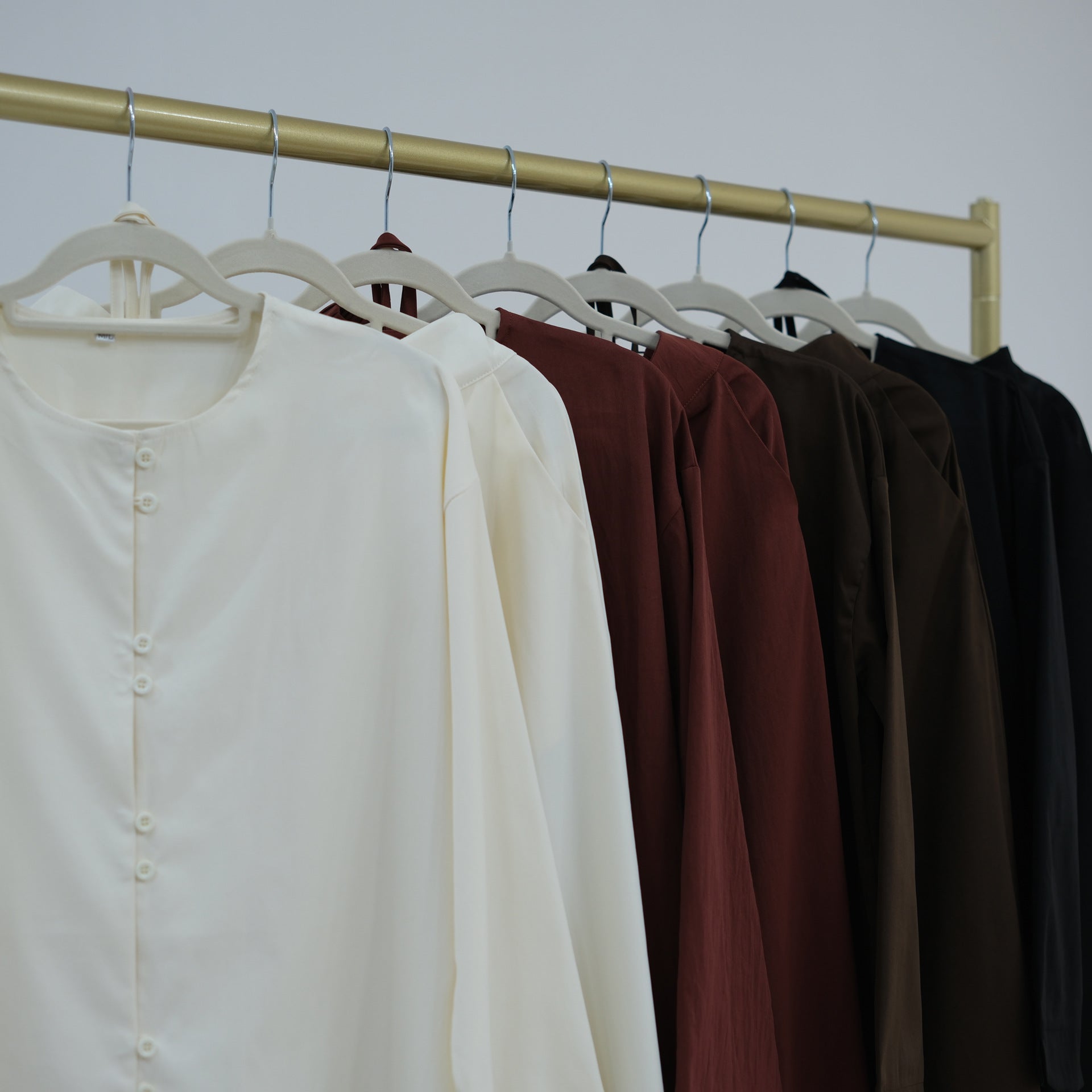 Button-Front Longline Top & Wide-Leg Trouser Set(MS456)