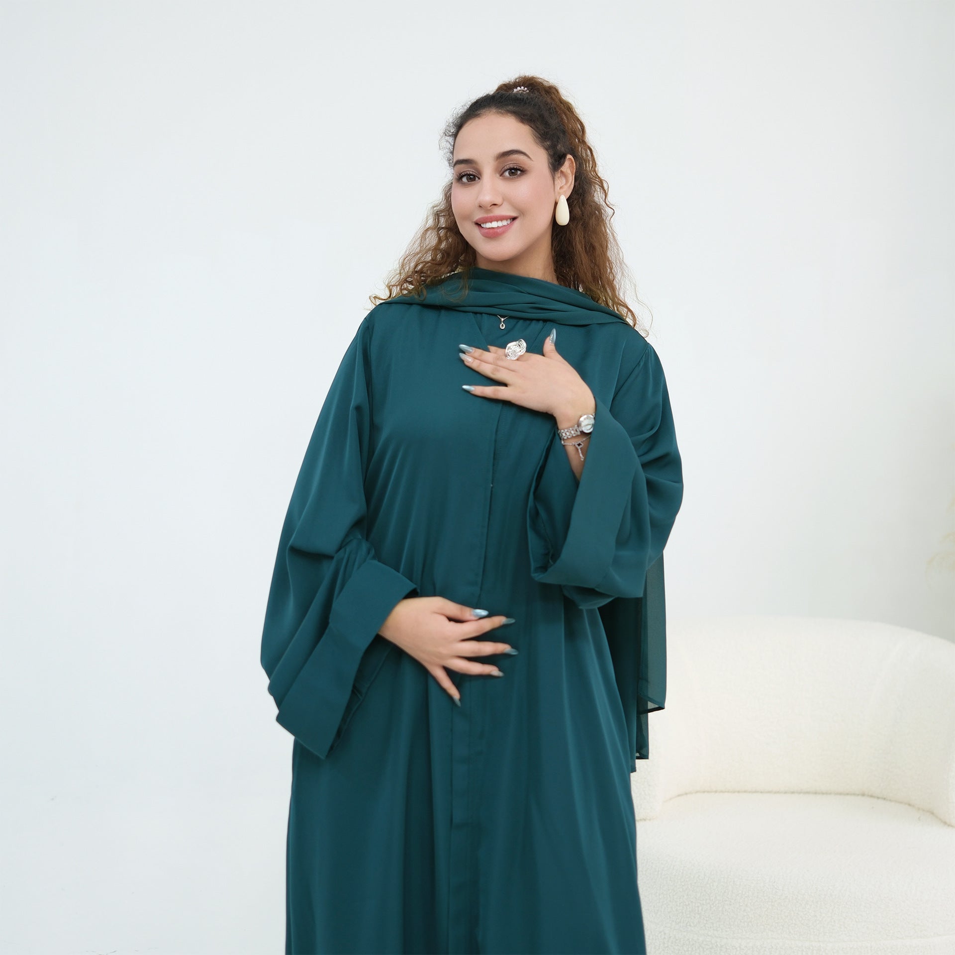 Nida Open Abaya & Hijab Set(MOA344)