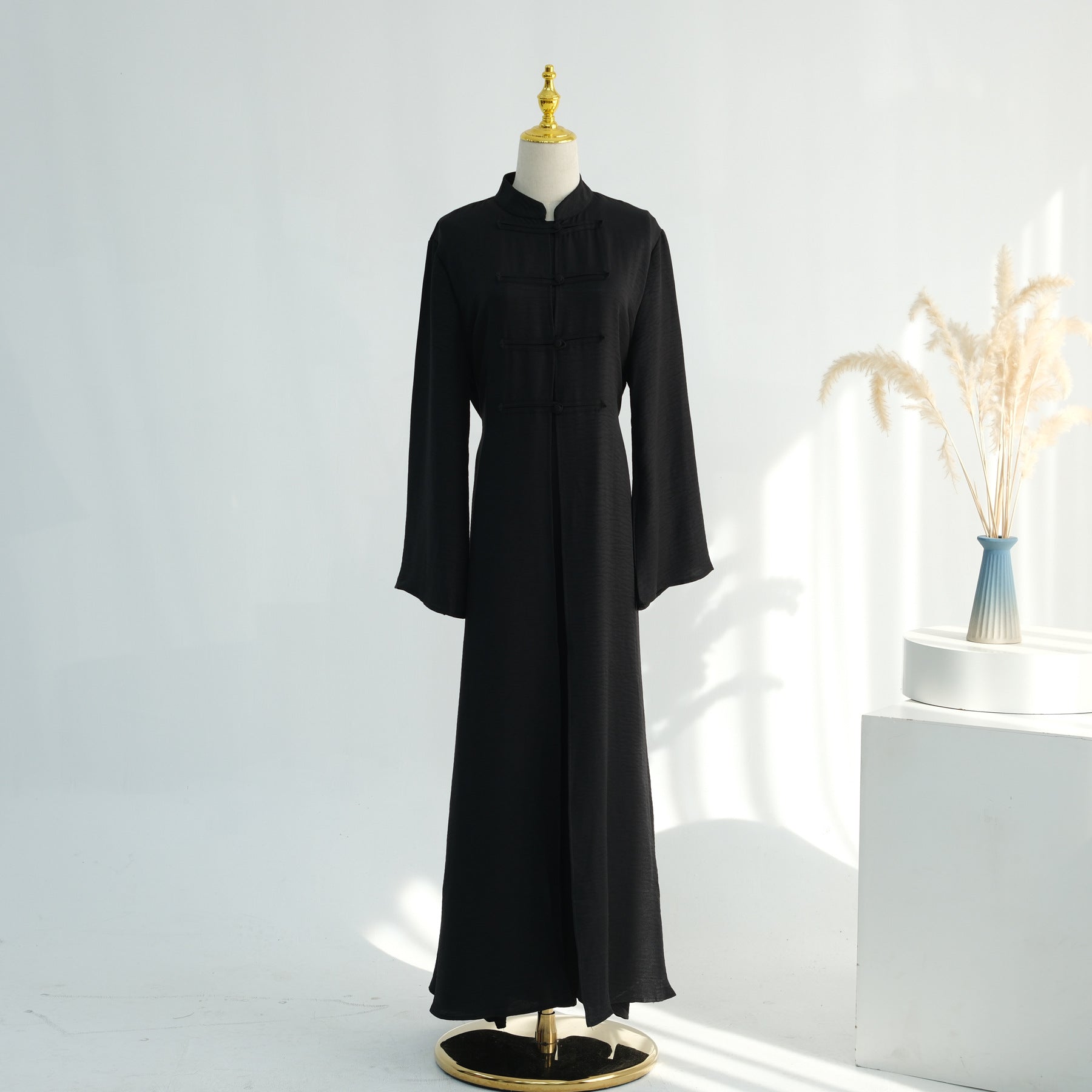 Textured Abaya Set with Tie-Back(MA368)