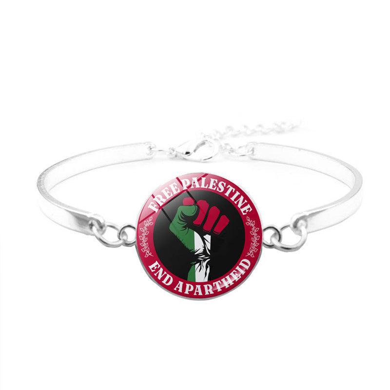 MAC081 Palestinian flag keffiyeh bracelet - Mariam's Collection