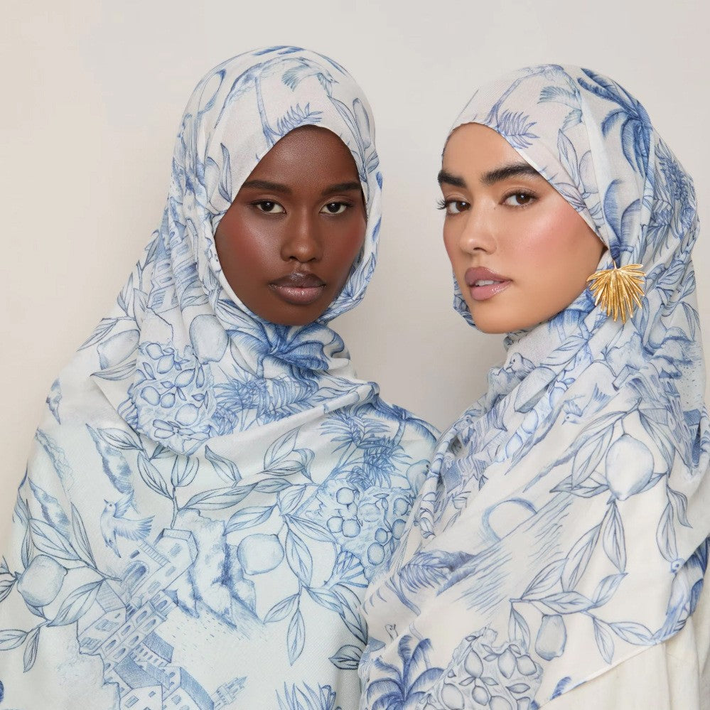 Versatile Watercolor Print Headscarf Soft Breathable Hijab (MH165)