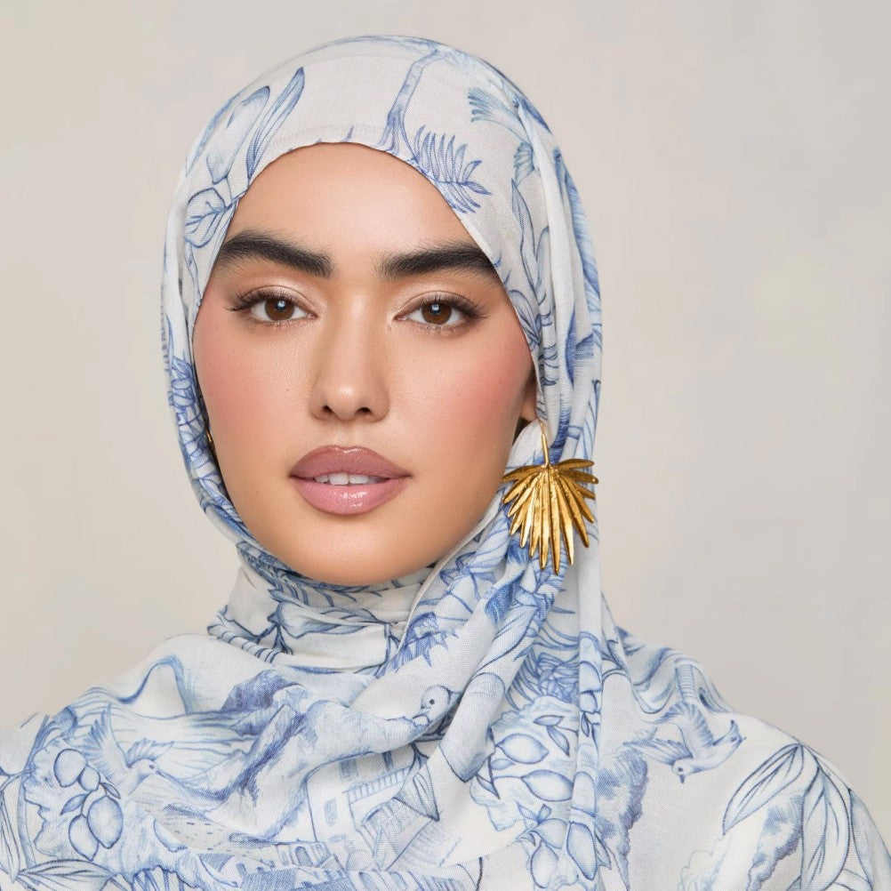 Versatile Watercolor Print Headscarf Soft Breathable Hijab (MH165)