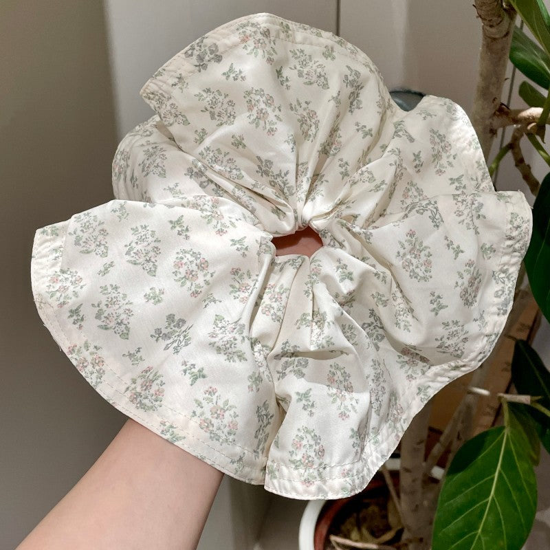 Oversized Floral Scrunchie Hair Tie（MAC453）