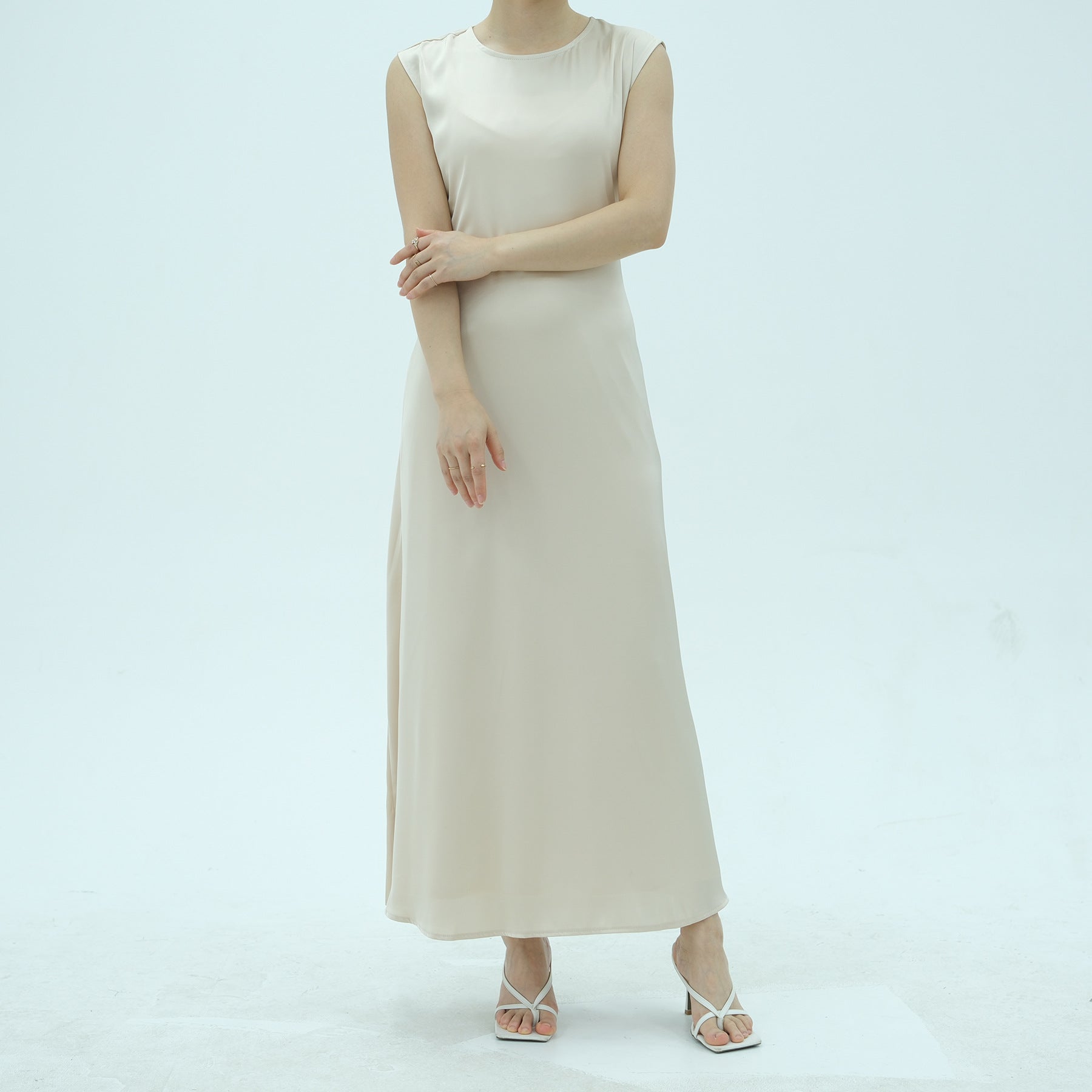 Corset-Back Lace-Up Sleeveless Maxi Dress(MS472)