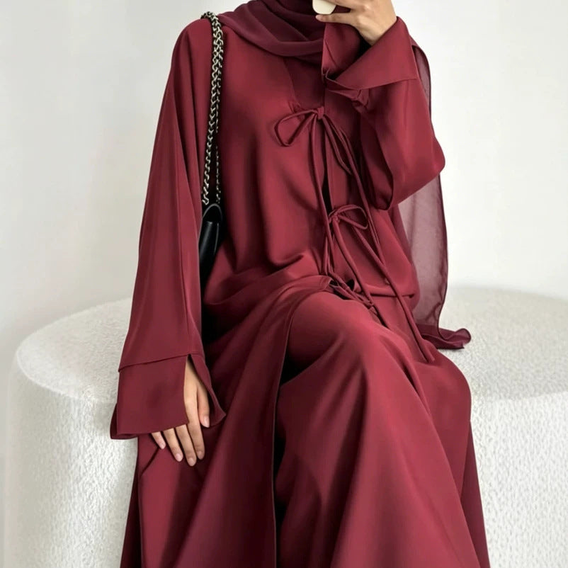 Nida Three-Piece Open Abaya Set(MOA340)