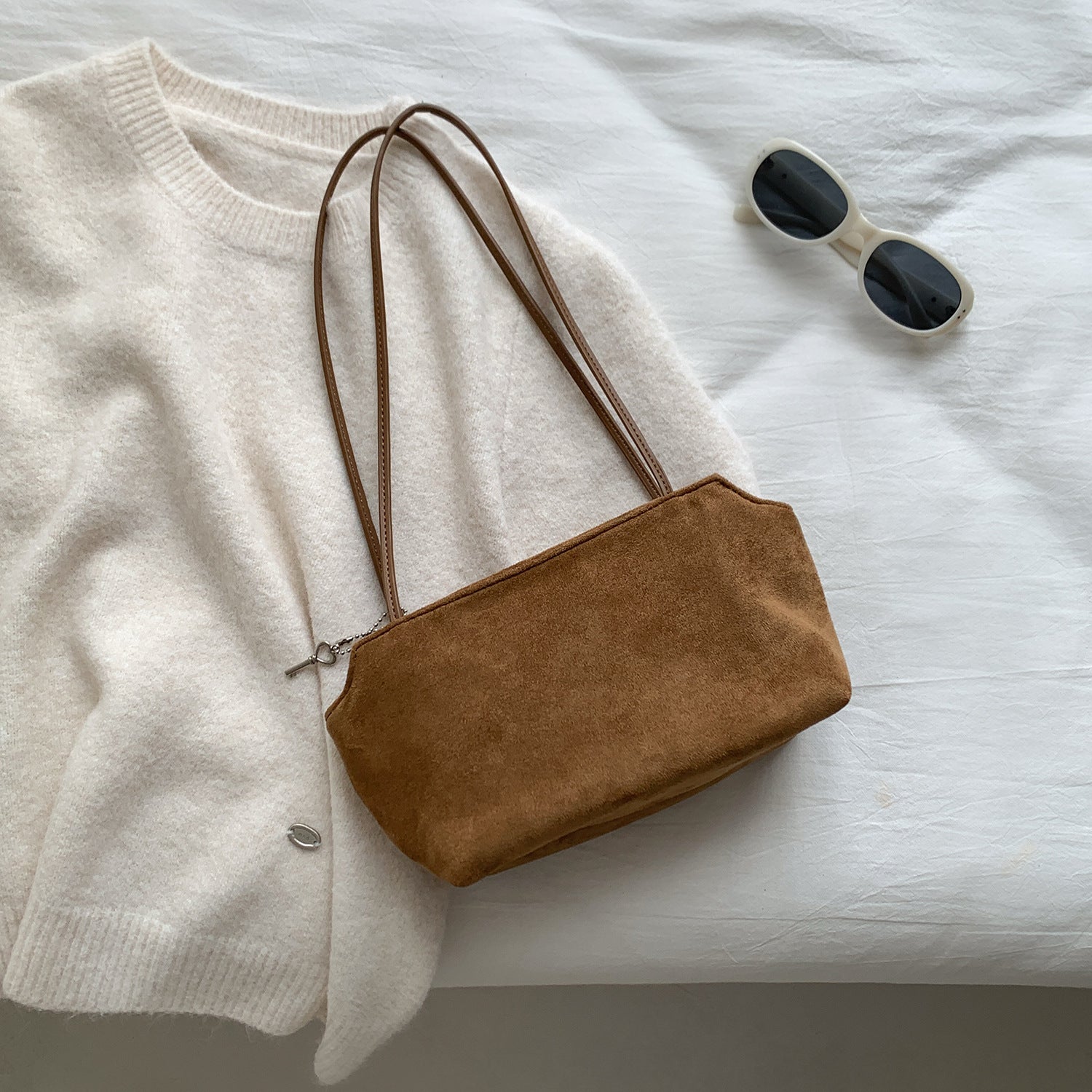 Wildleder-Optik Petite Schultertasche (MAC475)