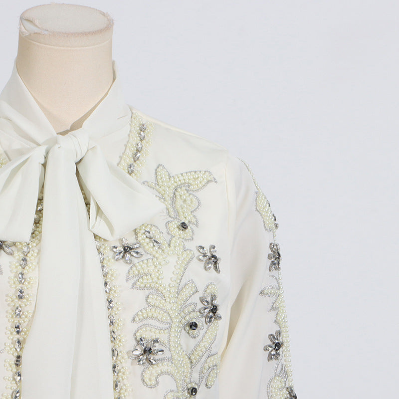 Crystal Embellished Jacket & Pleated Skirt Set(MS305)