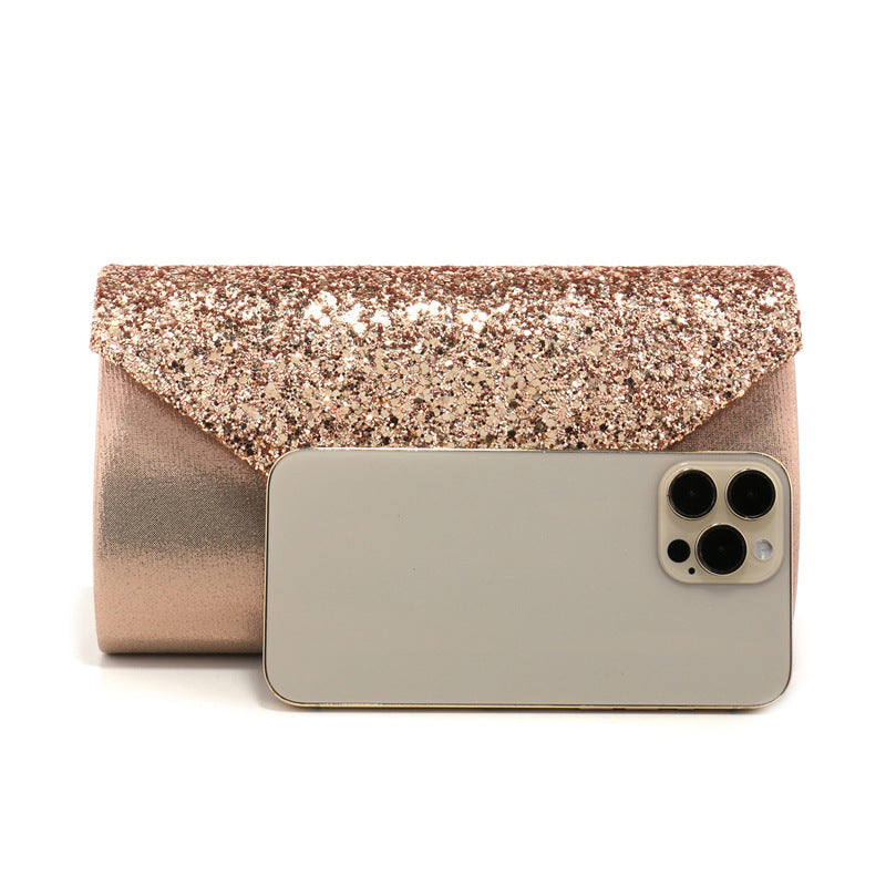Classic Glitter Envelope Evening Clutch Bag - Sparkling Party Handbag & Crossbody Purse for Weddings & Proms（MAC495）