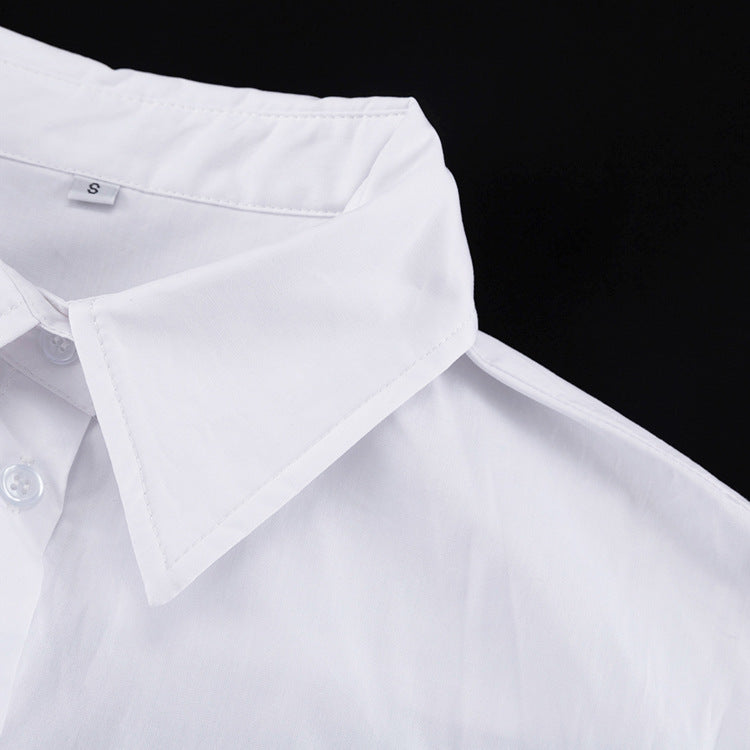 Pleated White Shirt Maxi Dress(MS548)