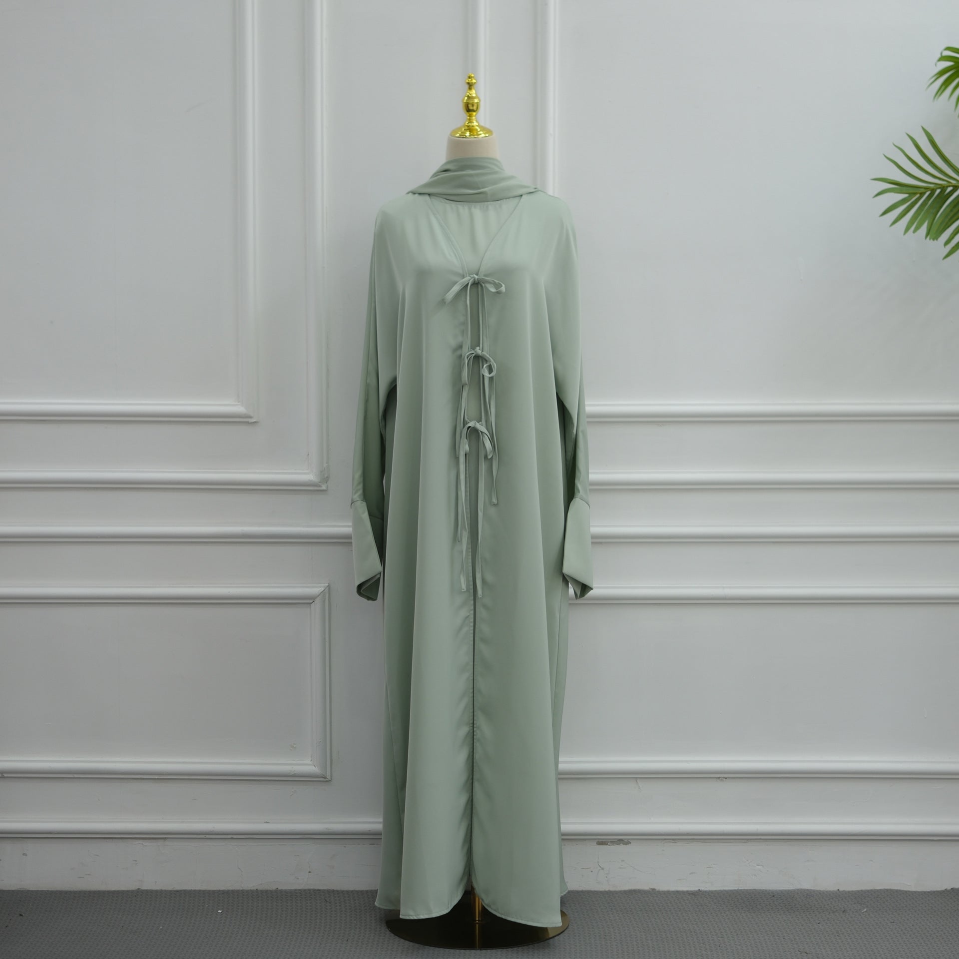 Nida Three-Piece Open Abaya Set(MOA340)