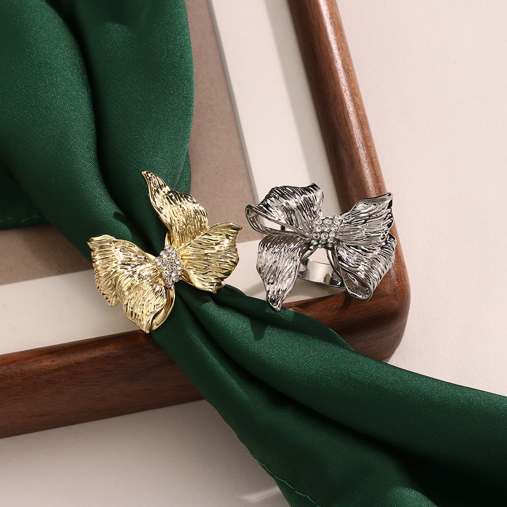 Versatile Accent Embroidered Bow Hijab Ring (MAC340)